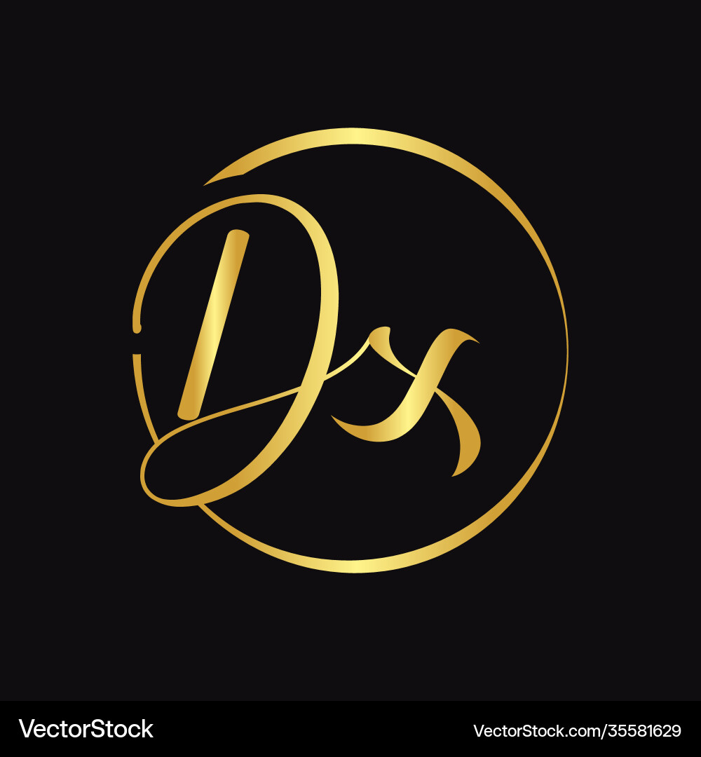 Initial dx script letter type logo design Vector Image