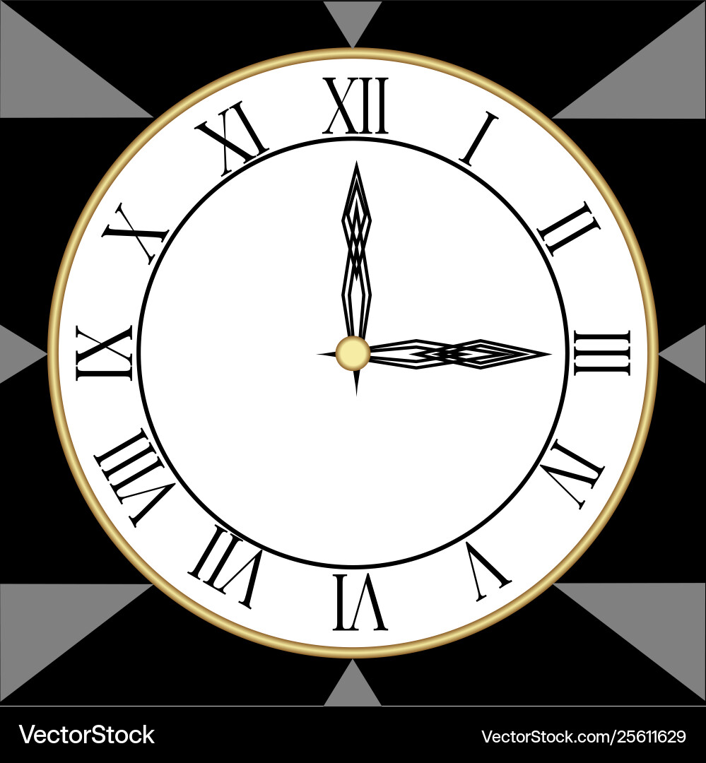Minimalist designed clock with roman numbers Minimalist designed clock with roman numbers vector image