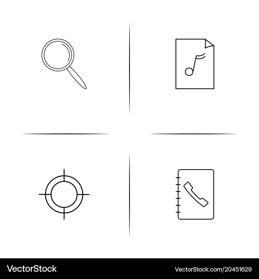 Office simple linear icon setsimple outline icons vector image