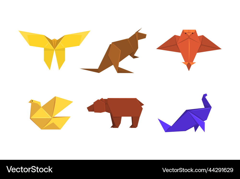 Origami or paper folding with sculpture Origami or paper folding with sculpture vector image