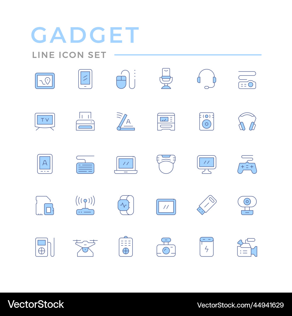 Set color line icons of gadget Set color line icons of gadget vector image