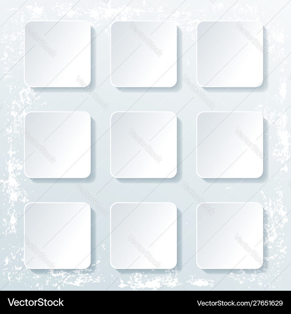Set empty square buttons with shadow isolated Set empty square buttons with shadow isolated vector image