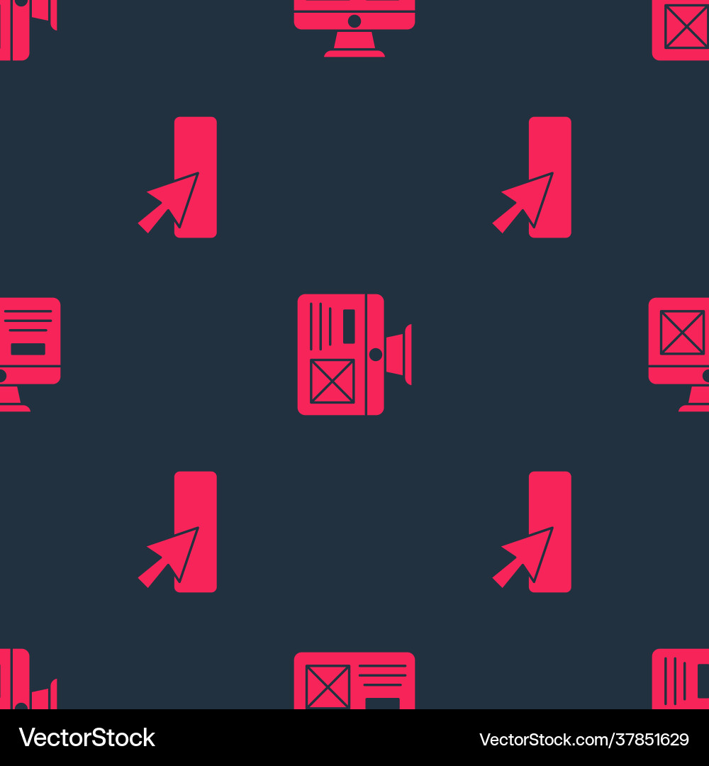 Set ui or ux design and on seamless pattern Set ui or ux design and on seamless pattern vector image