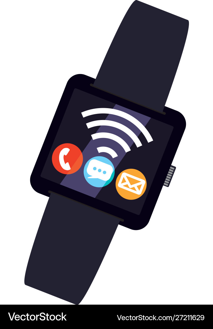 Smart watch technology with applications menu Vector Image