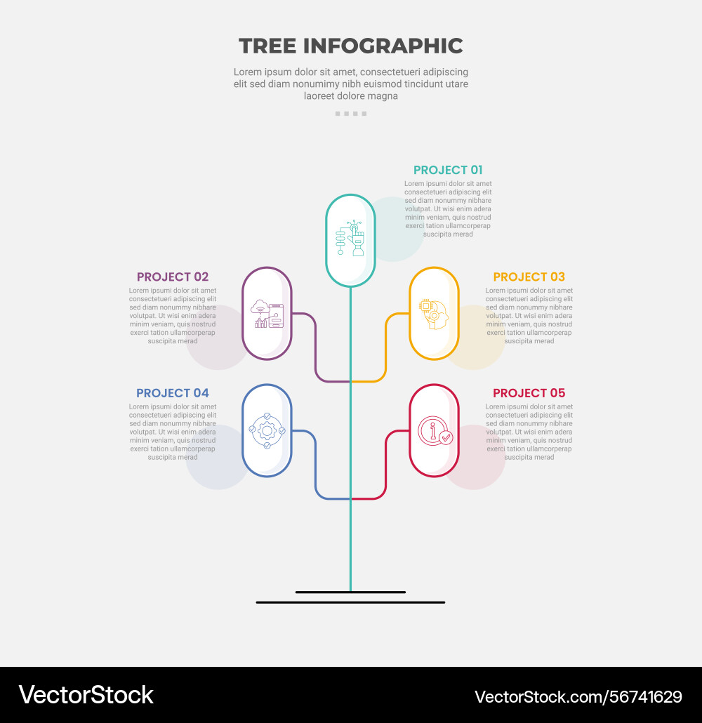 Tree shape visualization infographic outline Tree shape visualization infographic outline vector image