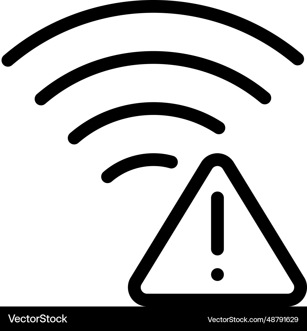 Warning feature enabled in wireless internet vector image