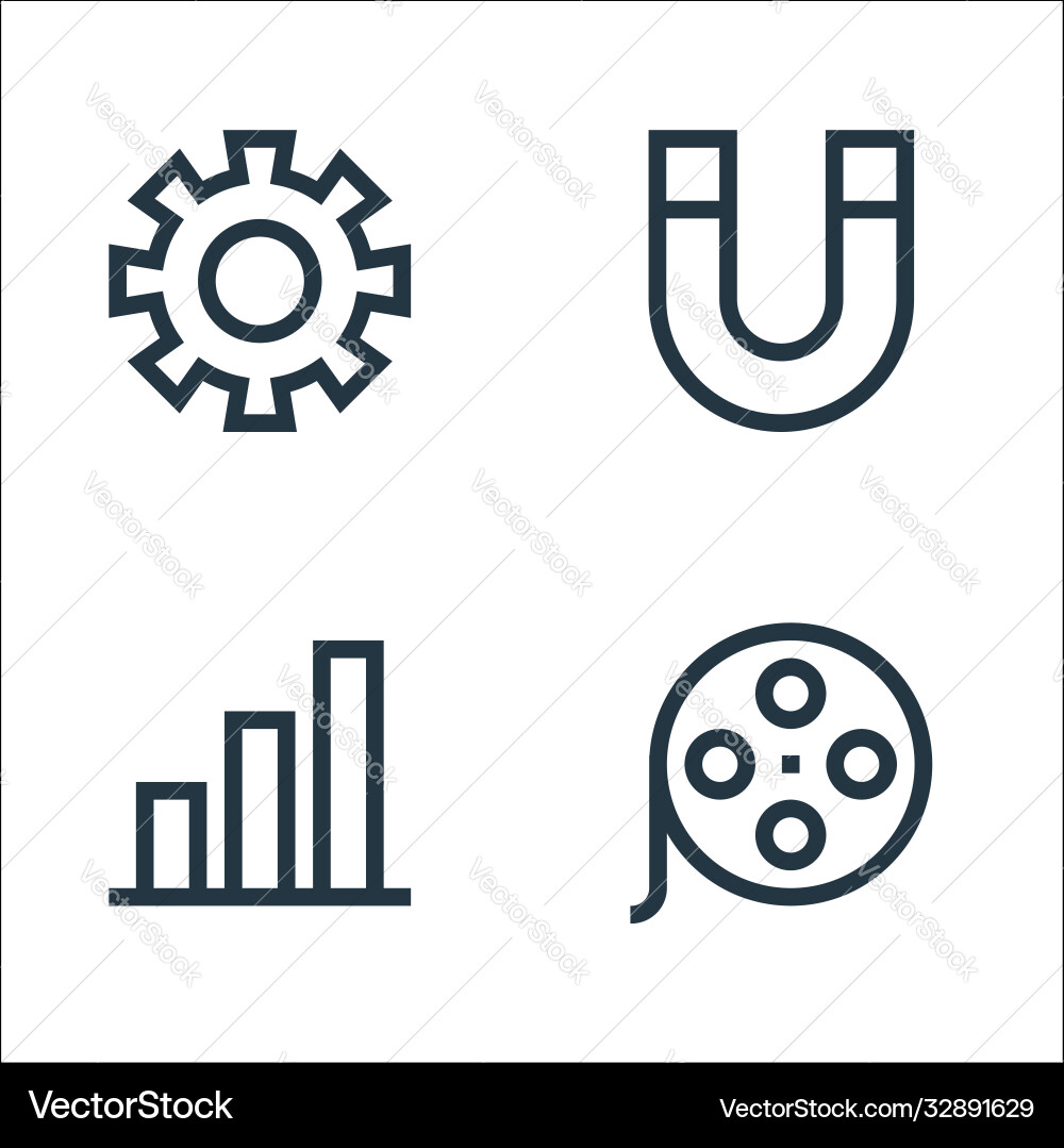 Web essentials line icons linear set quality Web essentials line icons linear set quality vector image