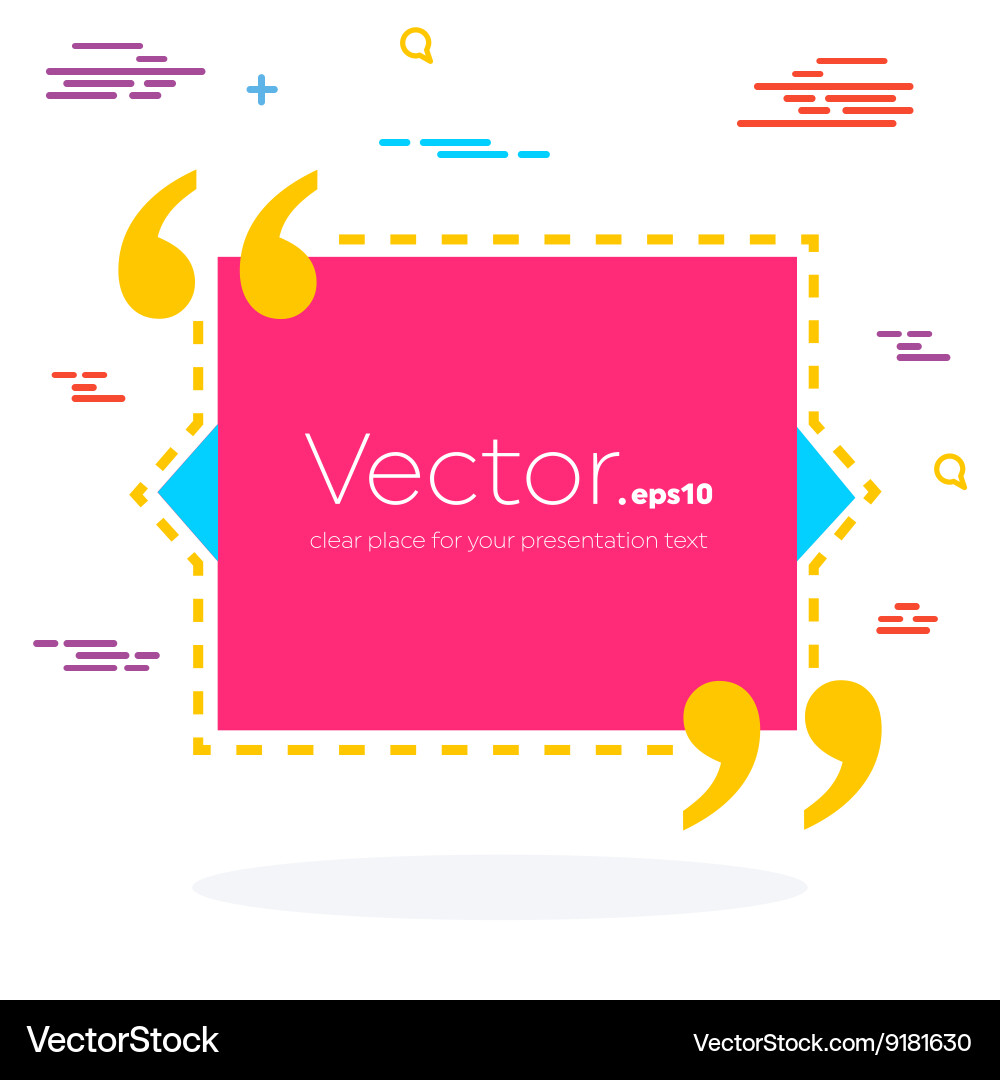 Abstract concept empty speech square quote vector image