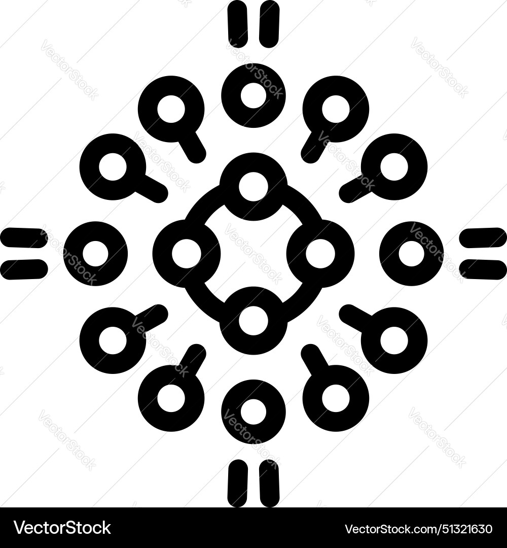 Abstract geometric icon with circular elements Abstract geometric icon with circular elements vector image