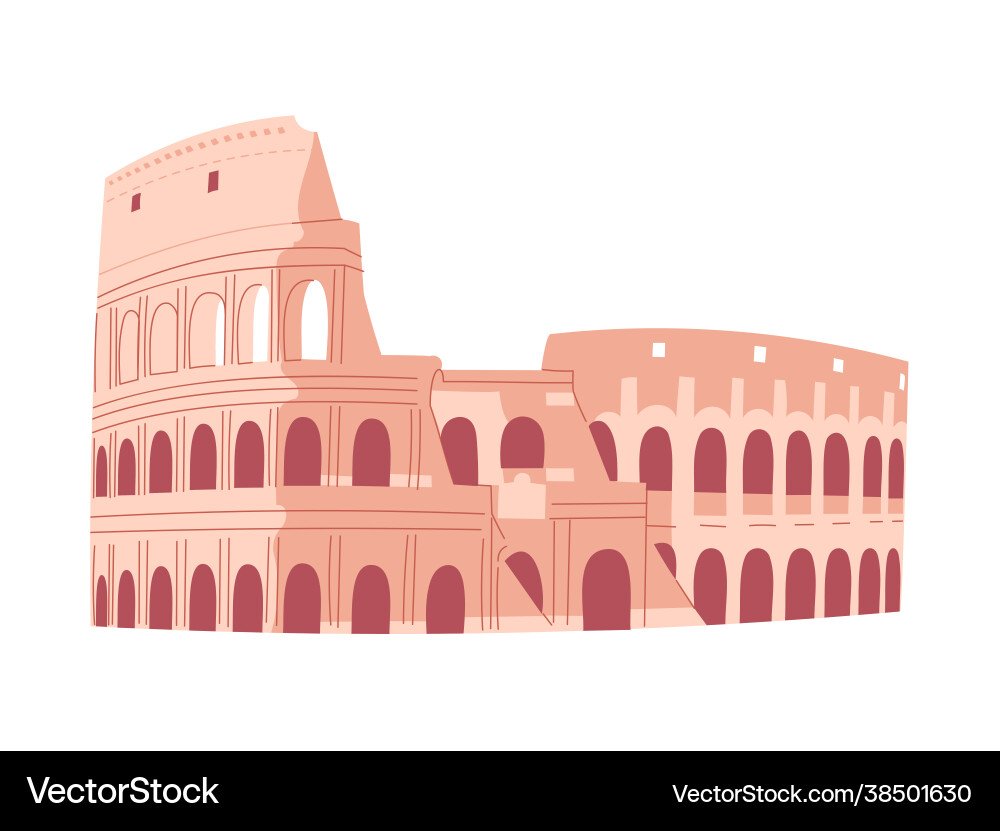 Ancient Colosseum Rome Royalty Free Vector Image