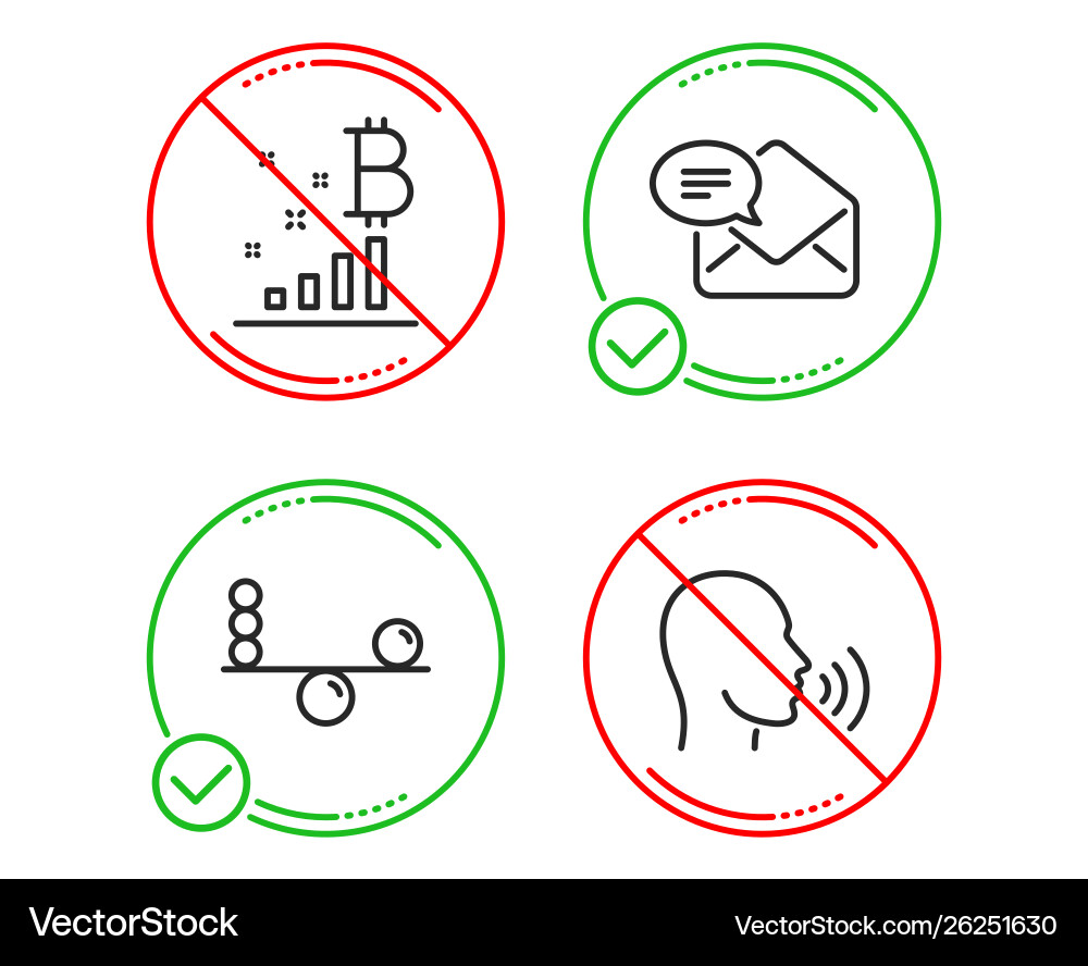 Bitcoin graph balance and new mail icons set Bitcoin graph balance and new mail icons set vector image