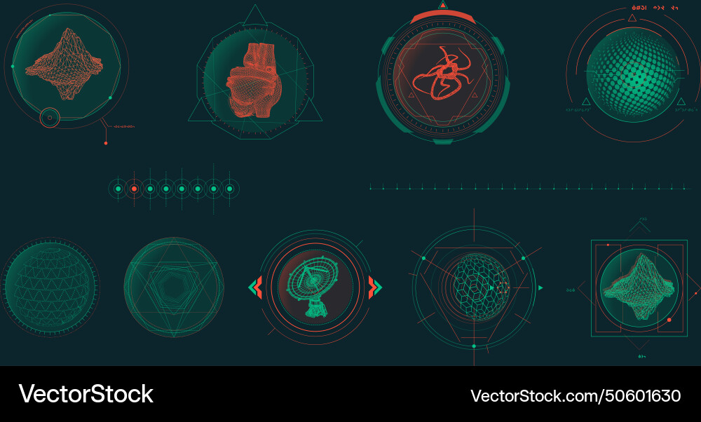 Circular infographic elements for sci-fi Vector Image