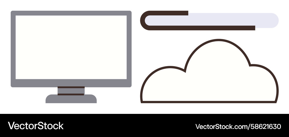 Cloud Upload Progress Vector Image