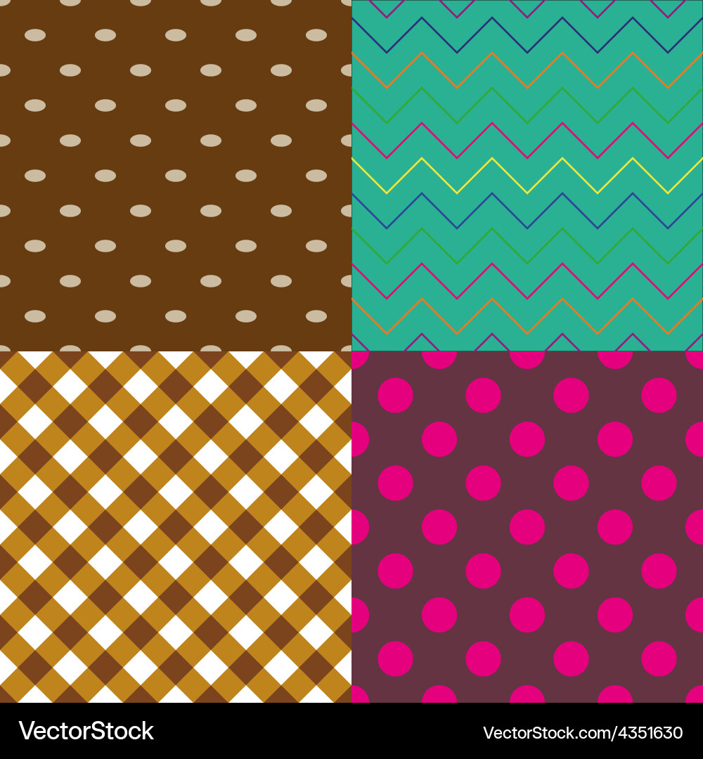 Four abstract retro seamless simple pattern eps10 vector image