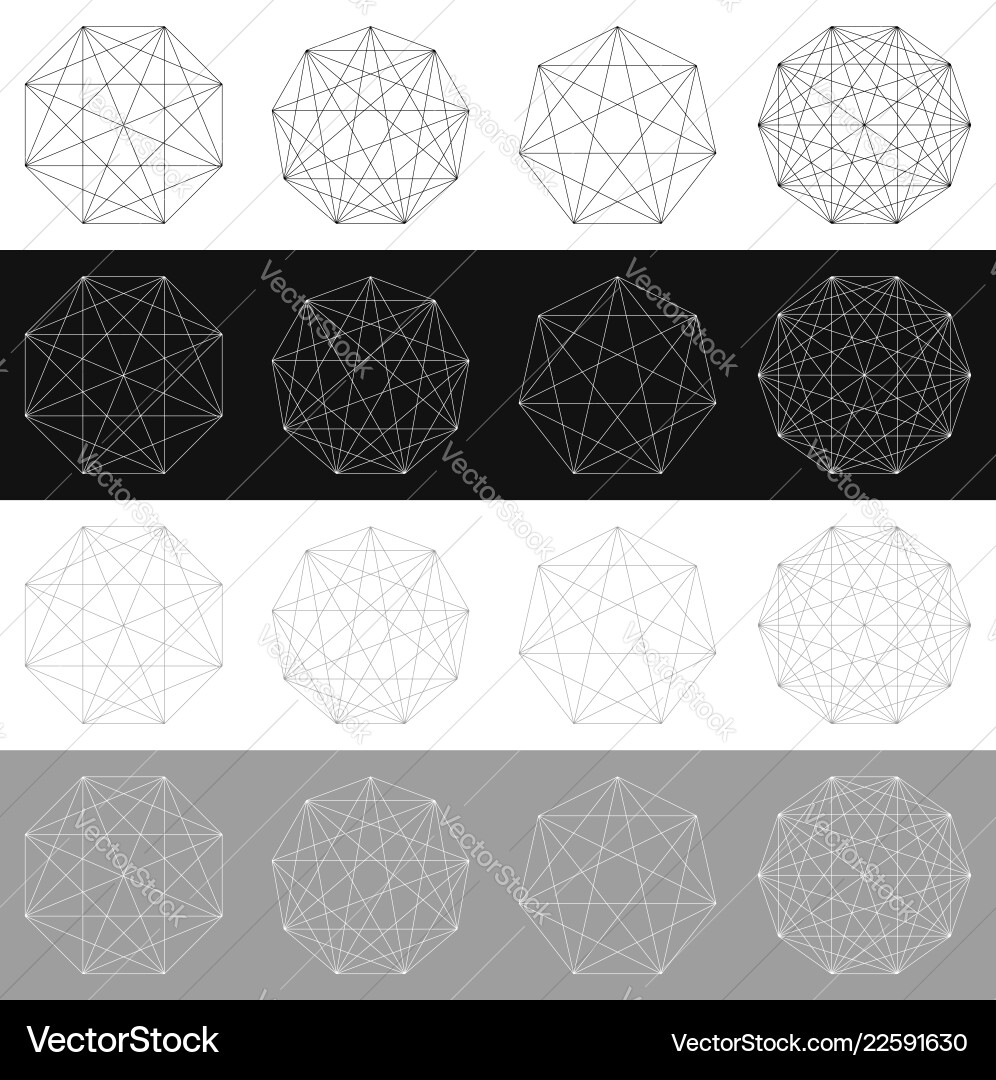Geometric Grid Segment Vector Image