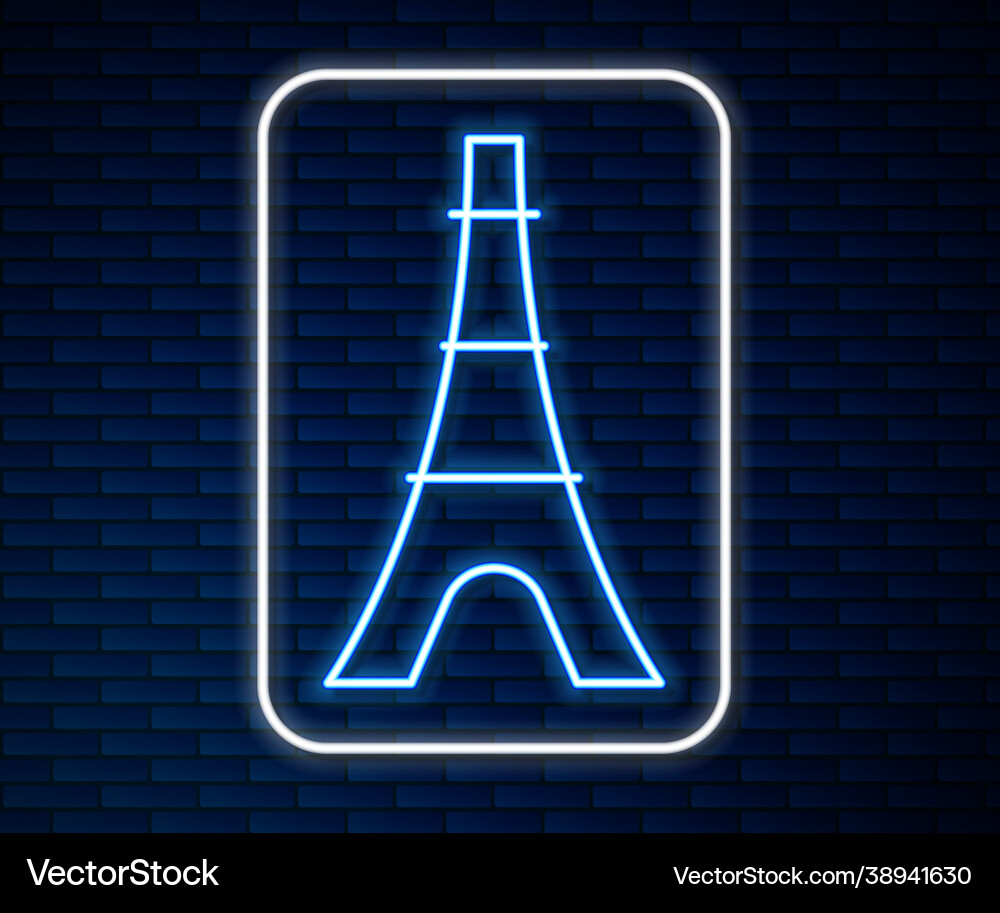 Glowing neon line eiffel tower icon isolated Glowing neon line eiffel tower icon isolated vector image