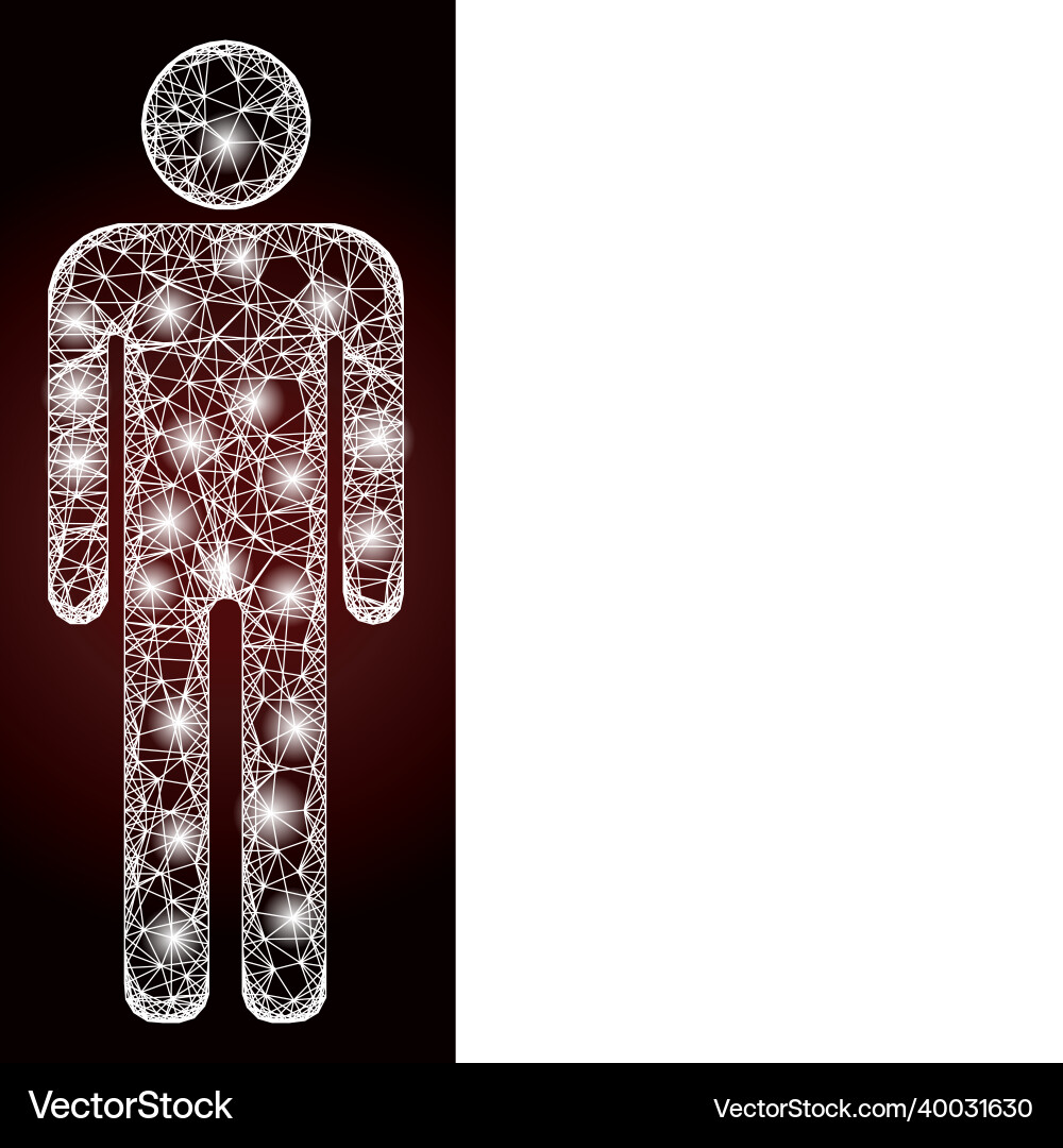 Glowing net mesh man figure with lightspots Glowing net mesh man figure with lightspots vector image