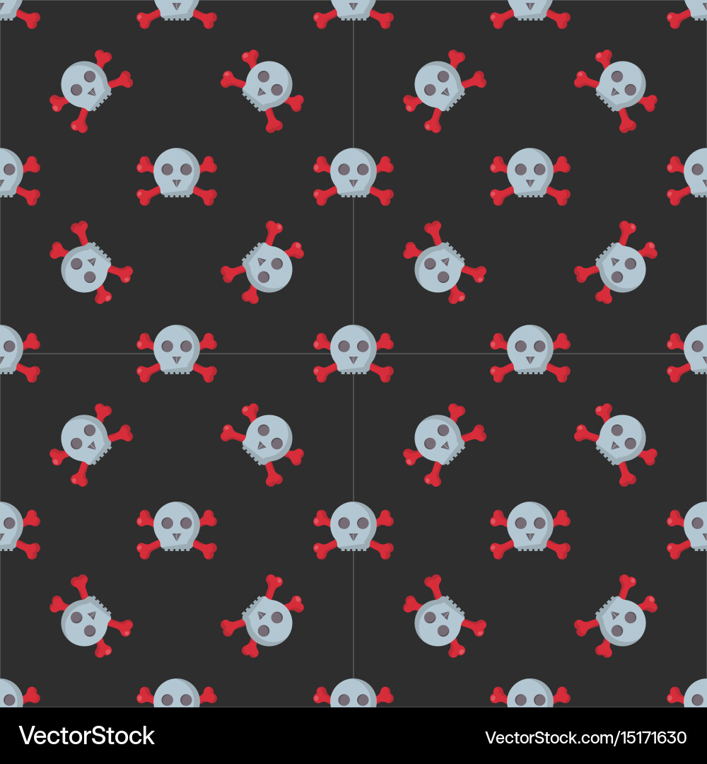 Grunge seamless pattern with skulls Vector Image