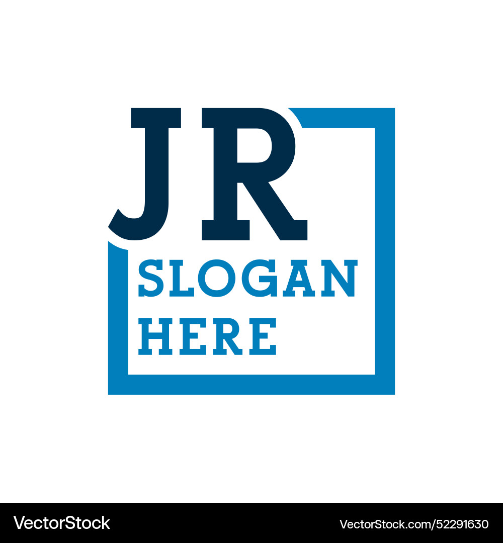 Minimal initials logo letters j and r jr initial Vector Image