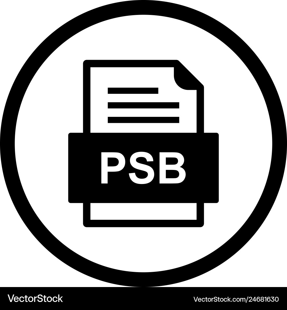 Psb file document icon vector image