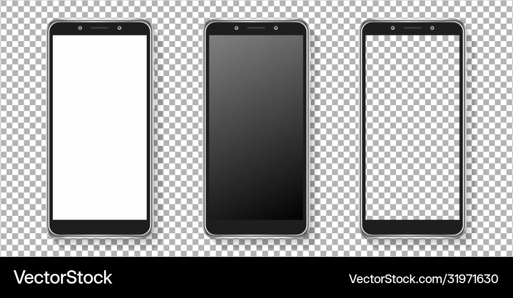 Realistic smartphone display mockup set Vector Image