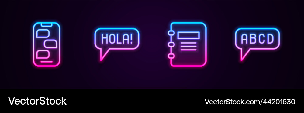 Set line new chat messages notification hola Set line new chat messages notification hola vector image