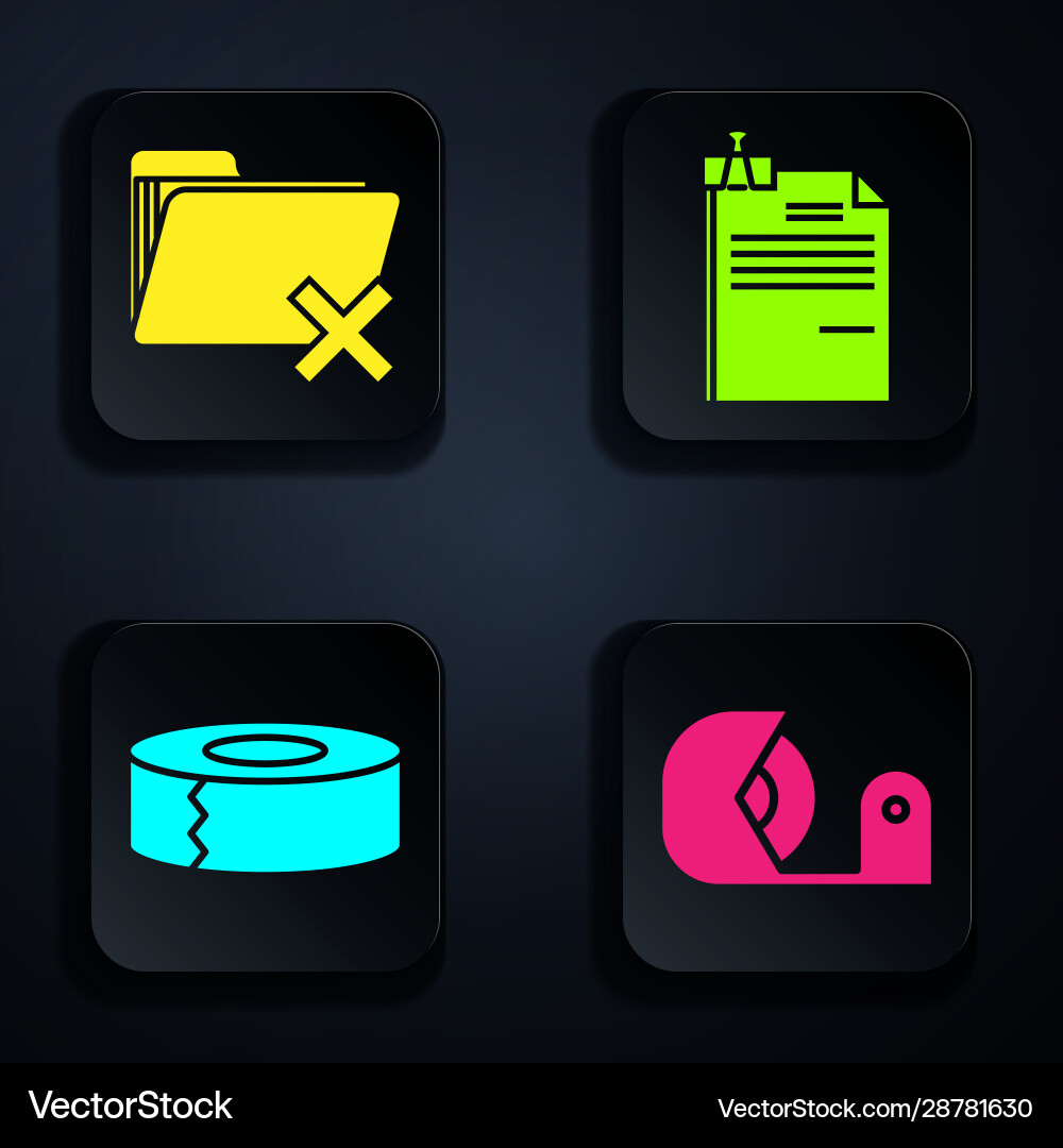 Set scotch delete folder and file Set scotch delete folder and file vector image