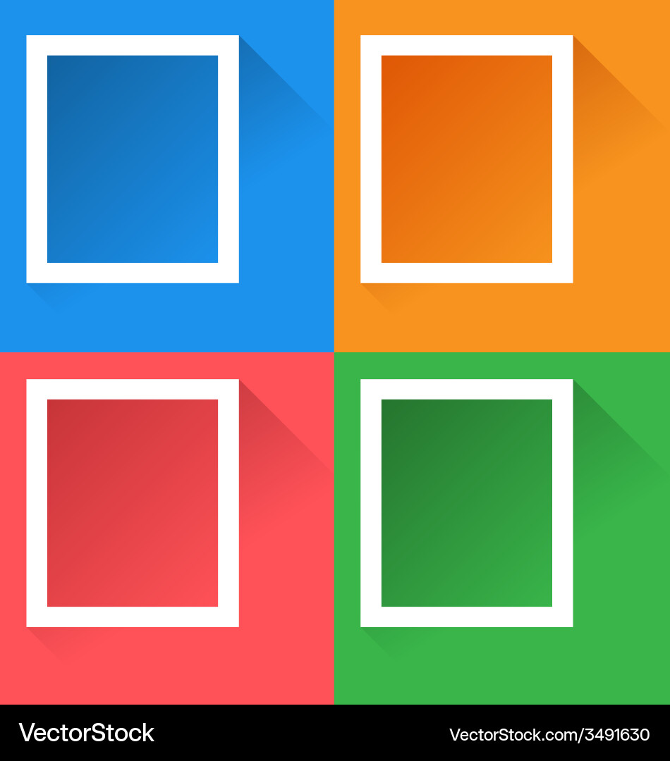 Shadow Frames with Flat Backgrounds Vector Image