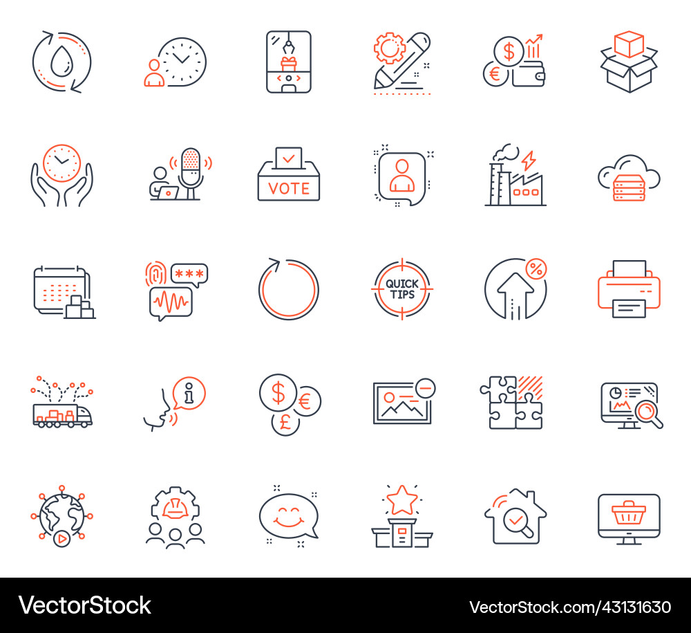 Technology icons set included icon as remove Technology icons set included icon as remove vector image