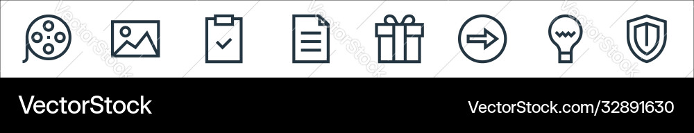 Web essentials line icons linear set quality Web essentials line icons linear set quality vector image