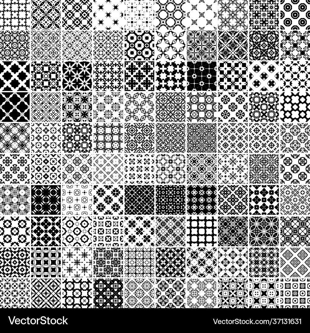 100 universal different seamless patterns 100 universal different seamless patterns vector image