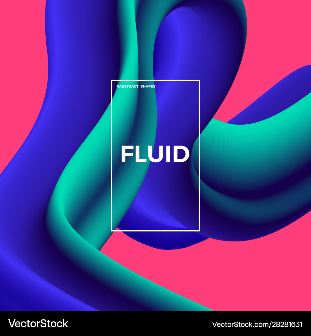 Abstract design template with 3d flow shapes Vector Image