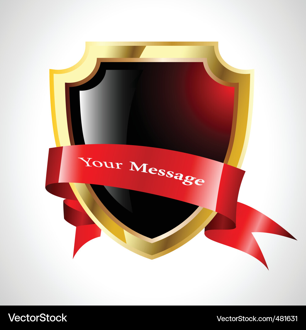 Abstract shield with tape Vector Image
