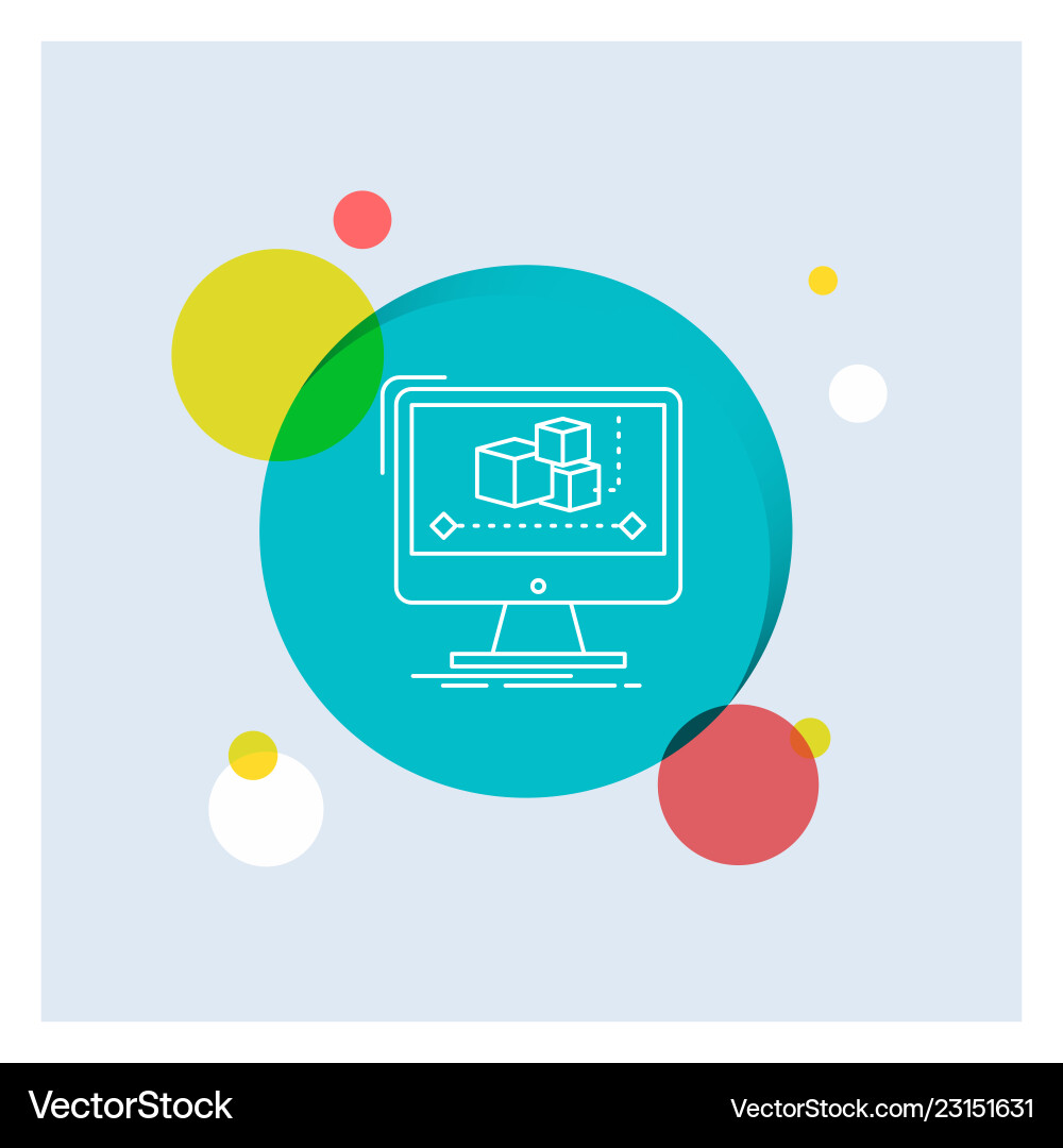 Animation computer editor monitor software white Animation computer editor monitor software white vector image