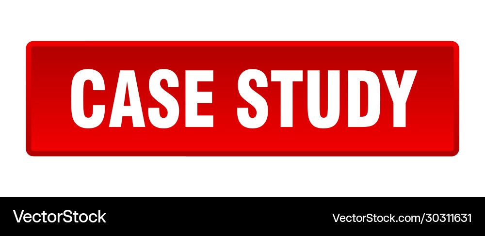 Case study button square red push vector image