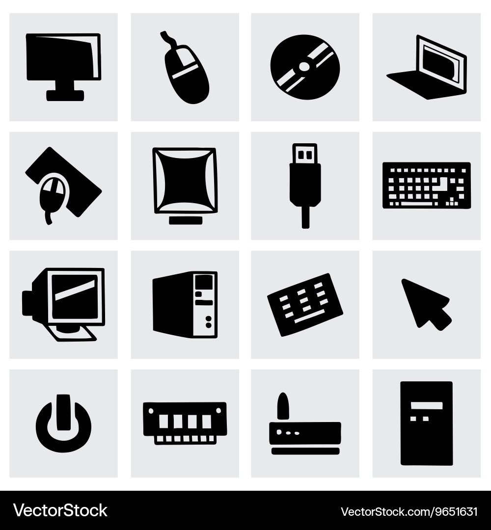 Computer icon set Vector Image