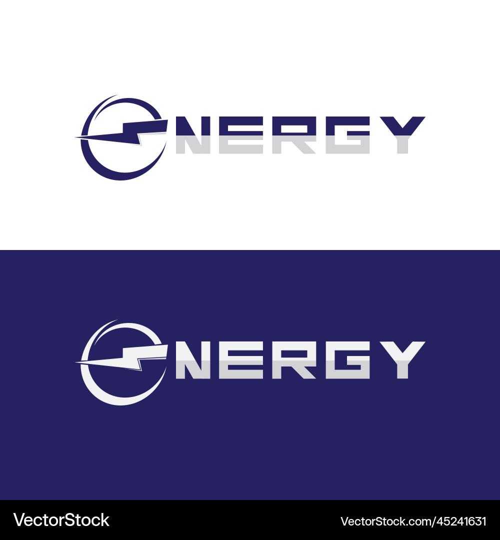 Energy text font dynamic logo with lightning Energy text font dynamic logo with lightning Vector Image