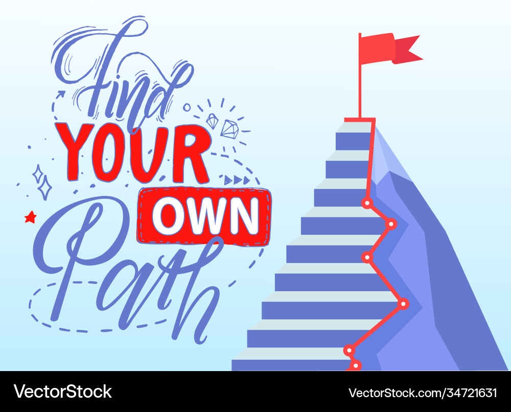 Find your own path slogan poster Find your own path slogan poster vector image