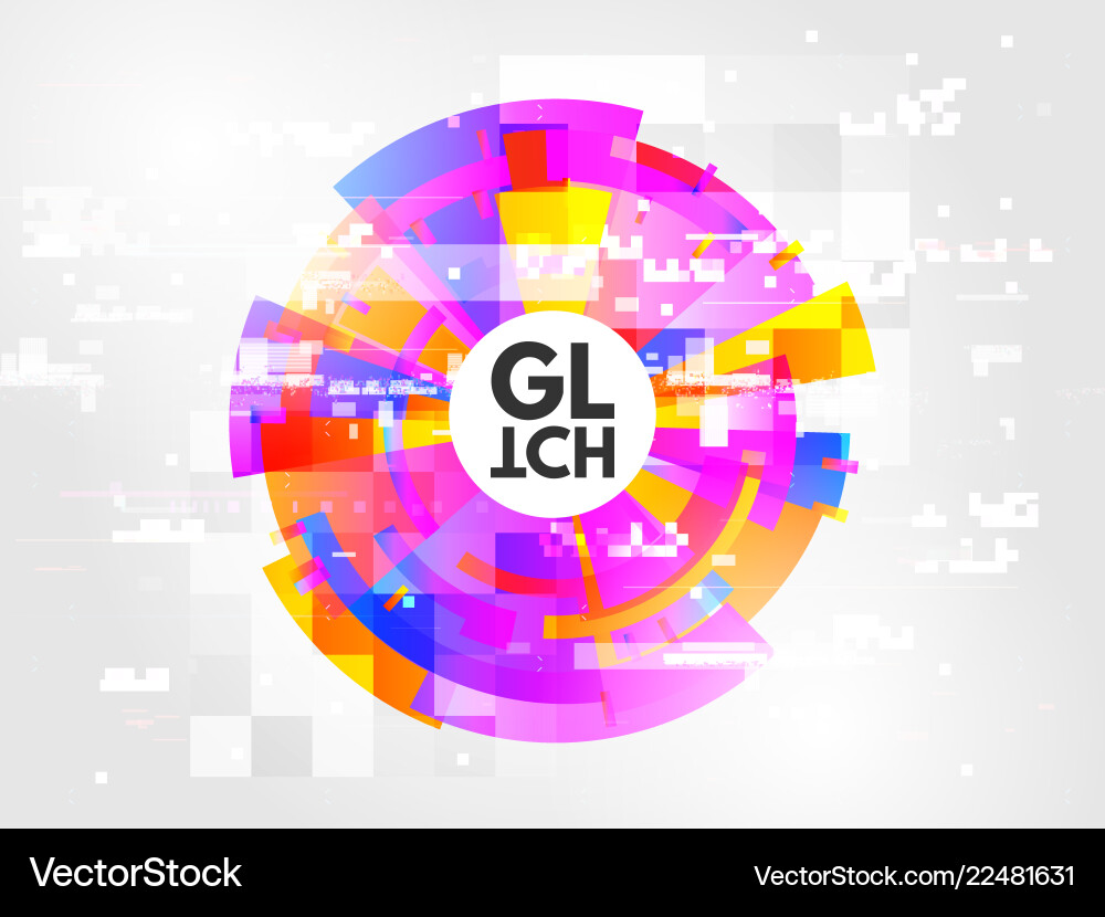 Glitch circle abstract design element Glitch circle abstract design element vector image