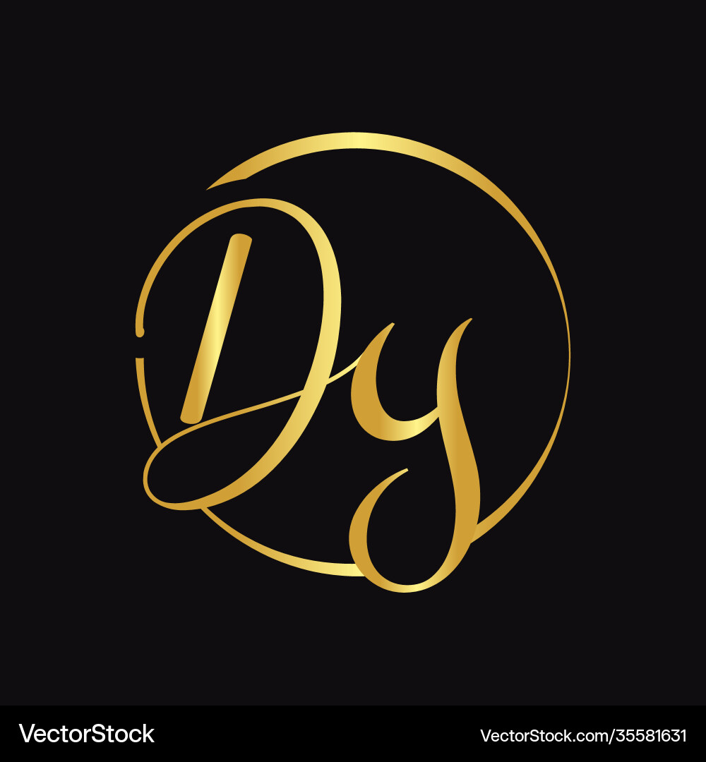 Initial dy script letter type logo design Initial dy script letter type logo design vector image