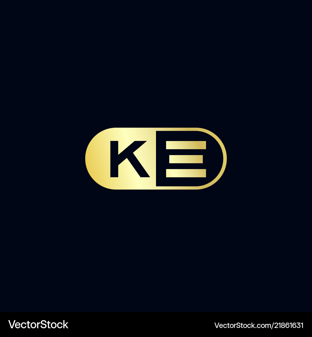 KE Initial Logo Template – Monogram Style vector image