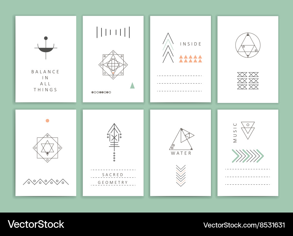 Modern Card Templates & Patterns Vector Image
