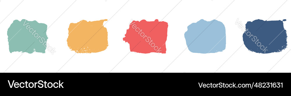 Paint texture in square shape set color rectangle Paint texture in square shape set color rectangle vector image