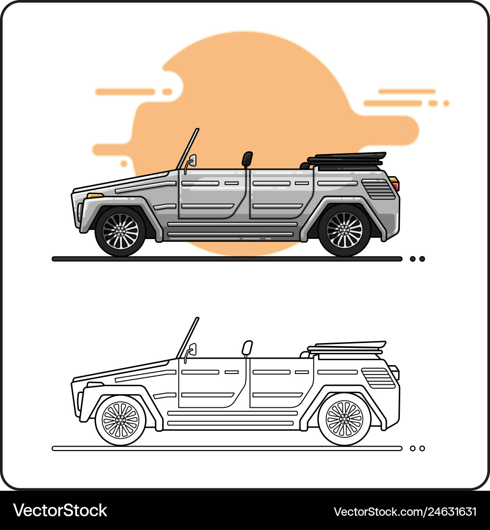 Retro Adventure Car Vector Image