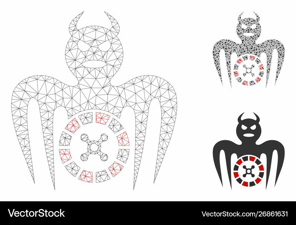 Roulette spectre devil mesh network model Roulette spectre devil mesh network model vektorbild