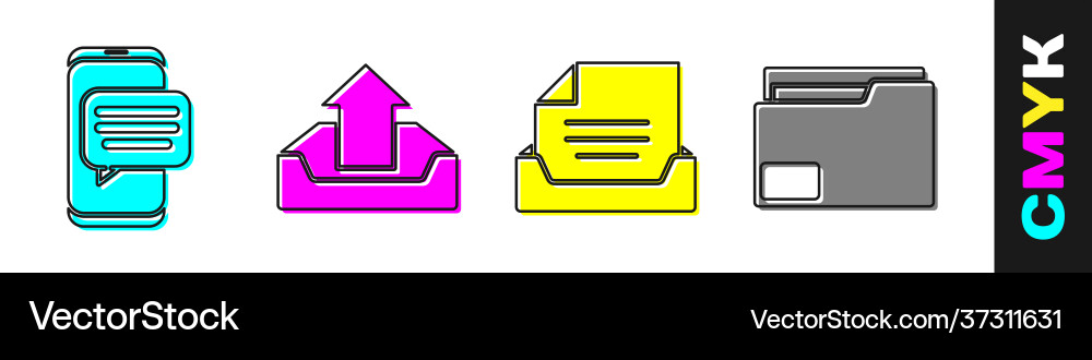 Set chat messages notification on phone upload Set chat messages notification on phone upload vector image