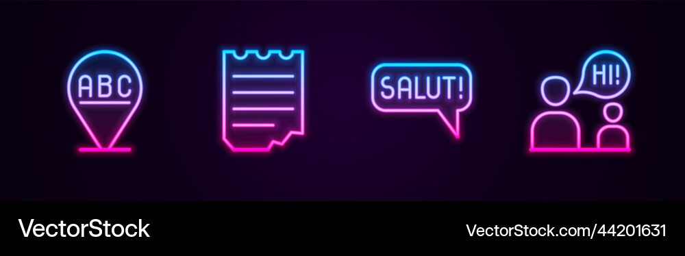 Set line alphabet notebook salut in different Vector Image