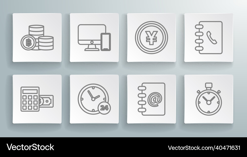 Set line calculator with dollar symbol computer Set line calculator with dollar symbol computer vector image