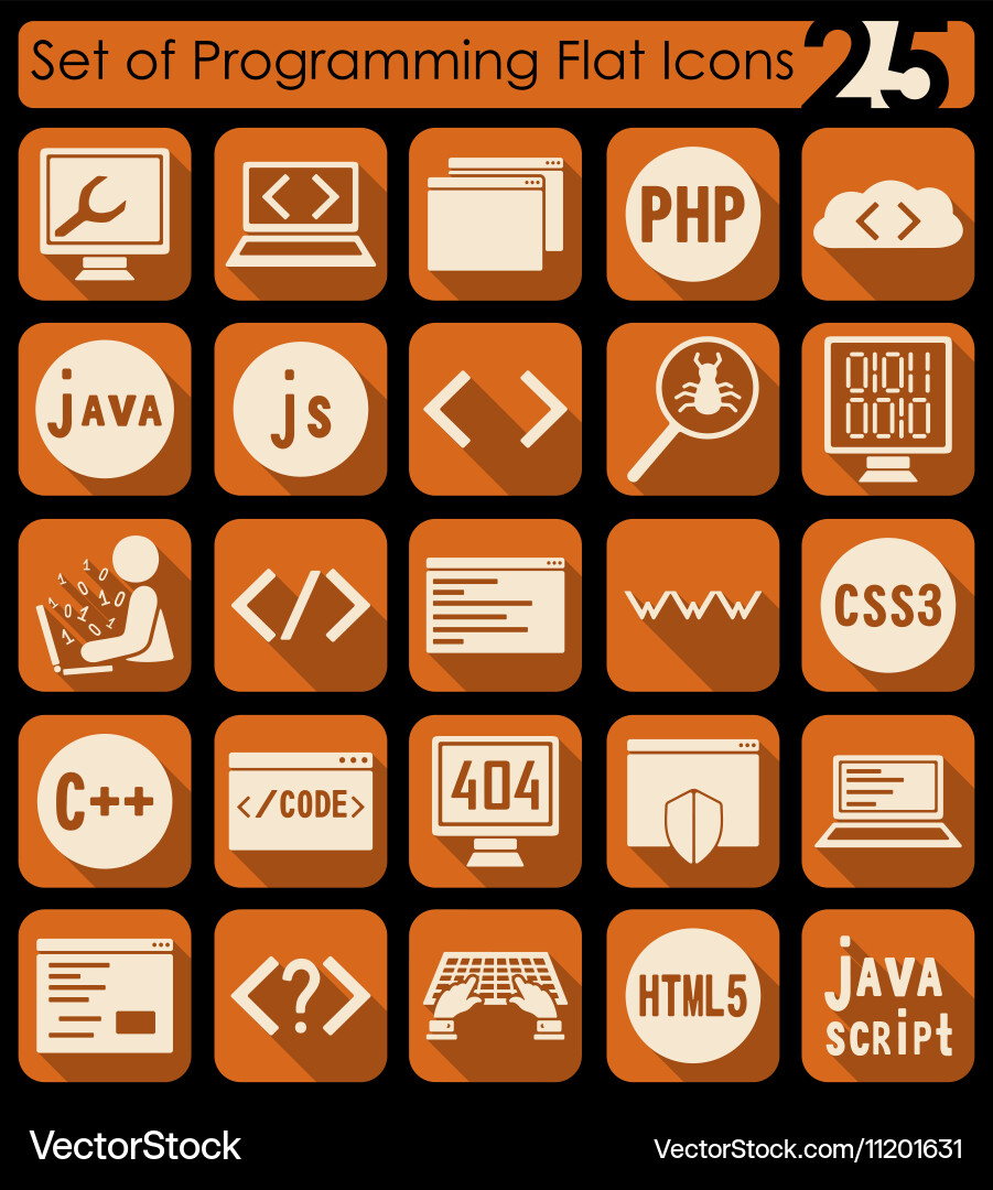 Set of programming icons Vector Image