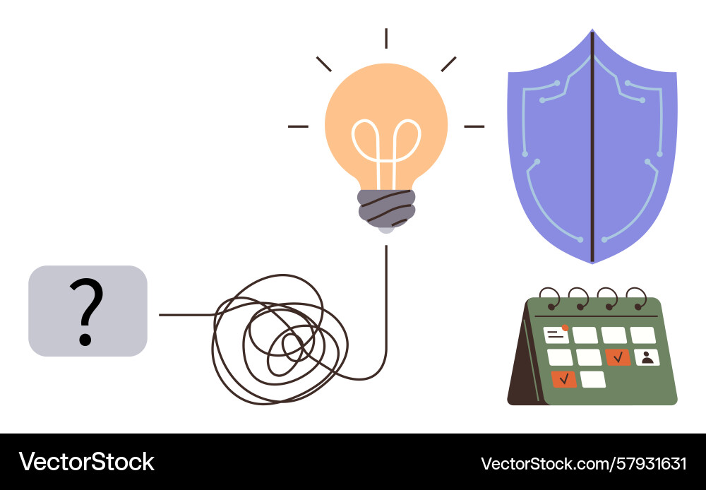 Solving problems with creativity planning Vector Image